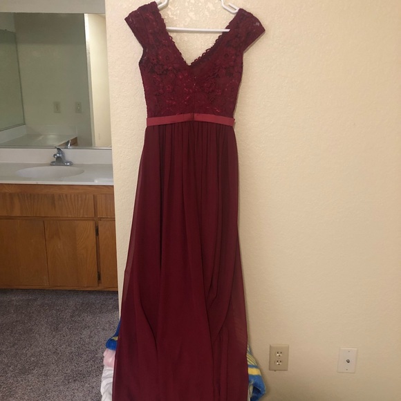 Deep Red/Burgundy Prom Dress - Picture 2 of 4